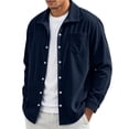 thumbnail image 2 of MXALUOB Men's Corduroy Jackets Button Front Textured Shirt Jacket with Chest Pocket Turn Down Collar Long Sleeve Casual Overshirt, 2 of 6