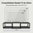 thumbnail image 2 of Mueble de TV flotante negro con luces LED, enchufe y 2 puertos USB,tamaño 120x28x25cm, 2 of 9