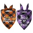 thumbnail image 1 of 2 Pcs Bandanas pour Chien Halloween, Foulard en Forme de Cerf à Carreaux Triangle Compatible avec Hall, 1 of 5