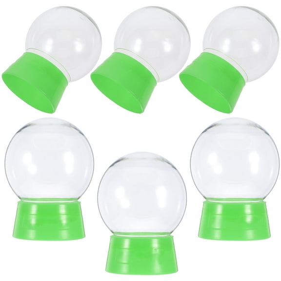 GAXIRE 6Pcs Transparent Plastic Snow Globes for Fillable DIY Snowflake Snowglobe Decor
