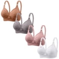 thumbnail image 1 of Soutiens-gorge pour Femmes, 4 Pcs Soutien-Gorge Imprimé pour Femme, Rassemblé, Grande Taille, Soutien-Gorge Quotidien Sans Armatures, Soutien-Gorge Quotidien, 1 of 4
