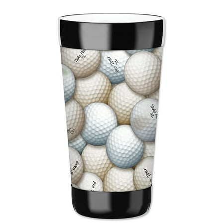 

Mugzie 16-Ounce Tumbler Drink Cup with Removable Insulated Wetsuit Cover - Golf Balls