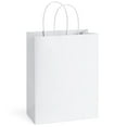 thumbnail image 1 of Bagdream 25 Bolsas De Papel Para Regalo, 8 X 4,25 X 10,5 Kraft, Bolsas De Compras/Comestibles Para Venta Al Por Menor, Sacos Con Asas A Granel, Color Blanco, 1 of 7