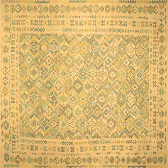 Ahgly Company Indoor Square Southwestern Brown Country Area Rugs, 4' Square