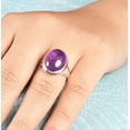 thumbnail image 2 of Navya Craft Amethyst Oval 925 Sterling Silver Handmade Women Statement Ring, Purple Gem Stone Ring Size 8.0, 2 of 4