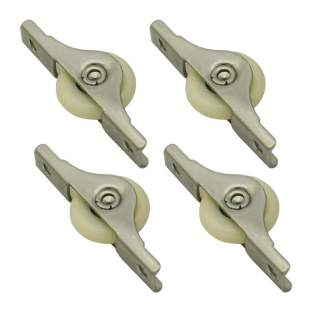 simhoa 4 Pieces Window Pulley Spare Parts Iron Sliding Door Wheels Kitchen Fittings small white