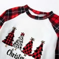 thumbnail image 5 of Odeerbi Christmas Pajamas for Family Plaid Holiday Long Sleeve Family Christmas Pajamas Matching Sets Kids Fashion Plaid Print Blouse Tops Pants Sleepwear Xmas Family Matching PJs Set Red, 5 of 7