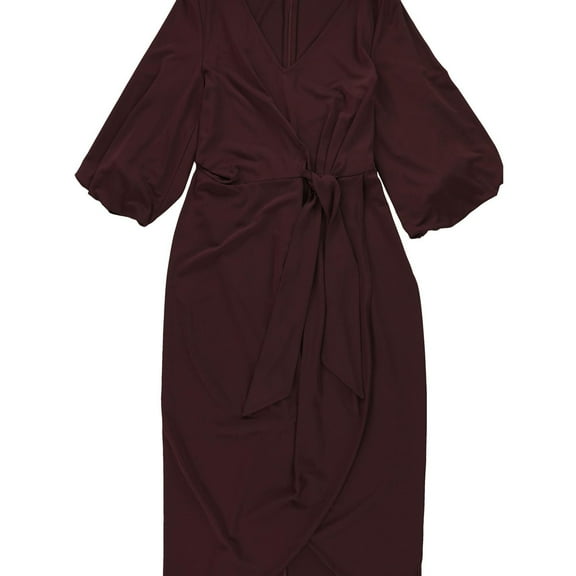 Ralph Lauren Womens Solid Faux Wrap Shift Dress, Red, 6