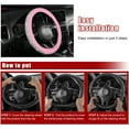 thumbnail image 5 of Bling Car Steering Wheel Cover, Sparkling Crystal Rhinestone Auto Wheel Protector, Anti Slip Cover Fit 15 Inch Steering Wheel for Women Girls, Universal Car Accessories (White+Pink), 5 of 12