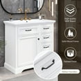 thumbnail image 5 of GDF Studio Modern 36" Bathroom Vanity with Ceramic Sink, Soft-Closing Doors, and Adjustable Shelf, White, 5 of 17