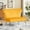 Yellow, variant on Newnno Reception Velvet Loveseat Golden Legs Sofa, White
