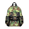 thumbnail image 3 of Bigfoot and Campfire Green Pattern Cute School Backpack Bag for School with Padded Back and Adjustable Shoulder Straps 15.25"x11.5"x5.25", 3 of 5