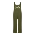 thumbnail image 4 of Conairie Womens Overalls Flower Print Stretchy Beach Vacation Trendy Jumpsuits Straight Leg Pants With Pockets Army Green L, 4 of 4