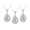 White Gold, variant on Pack of 3 - Isabel 18k Gold Plated Dangle Earrings with Simulated Diamond Crystals