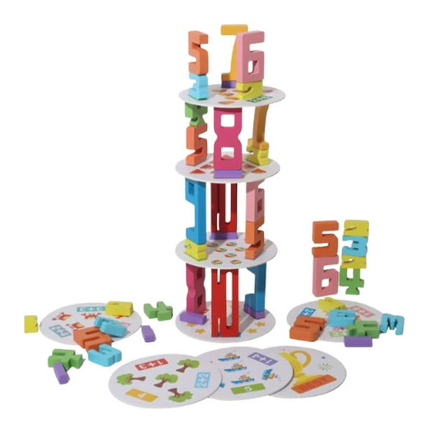 Bloques de construcción de madera, bloques para contar, juego de apilamiento, equilibrio, competición, juguete para viajes, regalo de vacaciones para