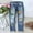 Blue, variant on Jeans For Women High Waisted Jeans For Women Christmas Tree Print Patchwork Stretch Ripped Pants Hole Jeans Pants Distressed Washed Patch Denim Pants Trousers Fleece Lined Leggings Green L