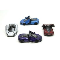 4PC Set: 5" Kinsmart McLaren 720S Diecast Model Toy Car 1:36