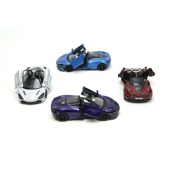 4PC Set: 5" Kinsmart McLaren 720S Diecast Model Toy Car 1:36