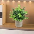 thumbnail image 4 of Artificial Green Plants Potted - 9.84x3.15in Realistic Fake Plants for Home Office Hotel Decor, Zero Maintenance Plastic Multicolor Simulation Greenery Indoor/Outdoor(Green/F), 4 of 6