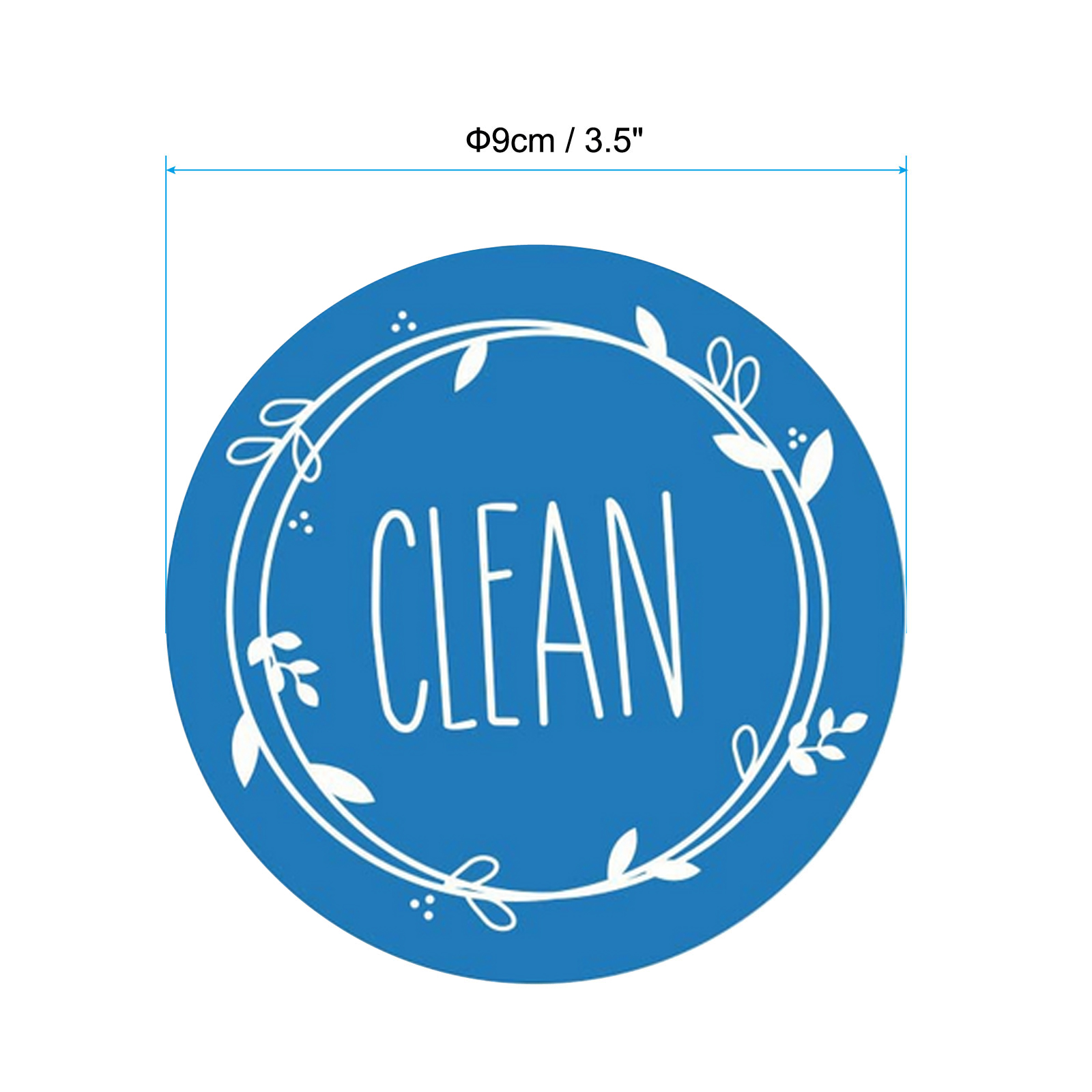 Unique Bargains Dishwasher Magnet Round Refrigerator Sign Magnet 2 Pack Blue Black