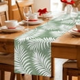 thumbnail image 5 of Palm Leaves Sage Green Table Runner 108 Inches, Summer Botanical Coastal Tropical Bed Runner Dresser Scarves Tabletop for Indoor Outdoor Parties/Ceremony/Banquet, 13"x 108", 5 of 9
