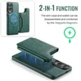 thumbnail image 4 of For Samsung Galaxy S25 Edge PU Leather Wallet Phone Case,Compatible with Mag-Safe,Magnetic Detachable Card Holder,Back Flip Kickstand,2-in-1 Heavy Duty Shockproof RFID Blocking Phone Case,Green, 4 of 10