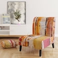 thumbnail image 5 of Designart "Orange Glam Natural Wood" Upholstered Traditional Accent Chair - Arm Chair, 5 of 5