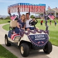 thumbnail image 5 of Tumao 12Pcs 4th of July Parade Golf Cart Decoration Kit, Patriotic Parade Golf Cart Decor, Fan Flag, Foil Fringe Garland, Tinsel Garland for Independence Day Memorial Day and Veterans Day, 5 of 9