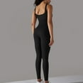thumbnail image 5 of Nylon Jumpsuits for Women Bodysuit Ribbed Backless One Piece Slim Fit Unitard Athletic Outfits Summer Long Rompers (S, Black), 5 of 6