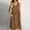 Brown, variant on Tank Dresses for Women V Neck Sleeveless Waisted Solid Color Basic Casual Lounge Midi Dress with Pockets