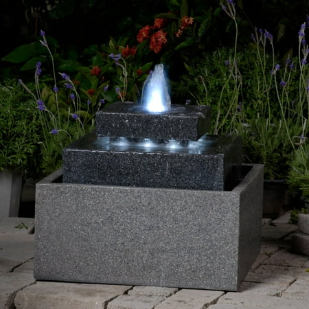 Jeco Square Shape Outdoor Fountain With Led Lights Com Jeco Square Shape Outdoor Fountain With Led Lights
