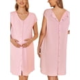 thumbnail image 2 of QJUHUNG Pyjama de Maternité avec Boutons Pyjama d'Accouchement/naissance/hôpital avec Poches, 2 of 7