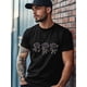 thumbnail image 4 of Camisetas de manga corta con flores de rosa negra para hombre, camisetas de cuello redondo, 4 of 7