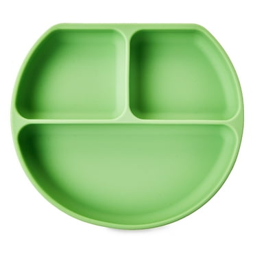 Parent's Choice 3 Compartment Section Silicone Toddler Plate Sage Green
