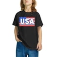 thumbnail image 4 of Short Sleeve T Shirts for Children Boy Girl Summer Fall Crew Neck USA Flag Print Lounge Tops Shirt Kid 2026 Clothes Trendy, 4 of 4