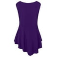 thumbnail image 5 of JINMGG Tank Tops for Women under $5,Plus Size Women Solid Floral Lace O-Neck Asymmetric Sleeveless Tops Blouse Purple XXL, 5 of 6