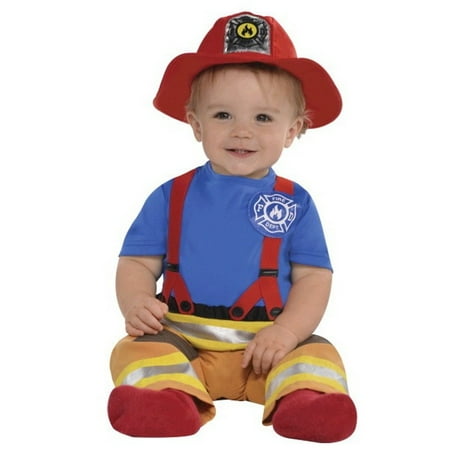 First Fireman Costume Boys Infant 0-6 Months Baby Firefighter