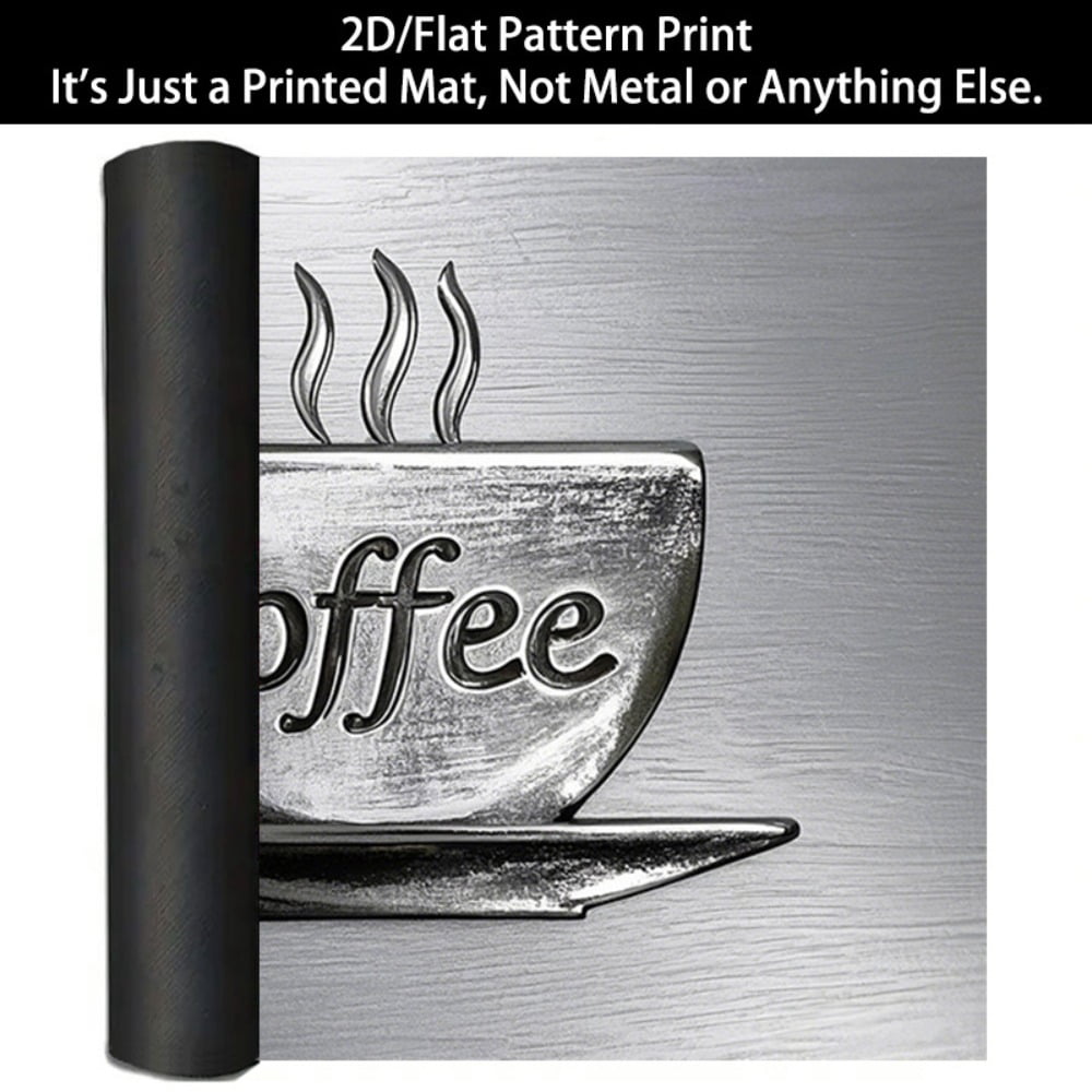 1 2D/flat stove cover protection pad, embodged coffee cup pattern design, 28.3x20.5 inches (72×52cm), easy to clean, perfectly suitable for any kitchen, washing machine, dryer, stove panel protection