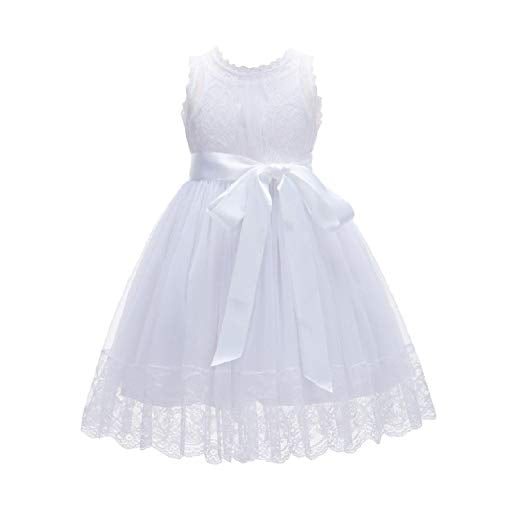 Wedding Floral Lace Overlay Flower girl dress Wedding Pageant Holiday Easter New