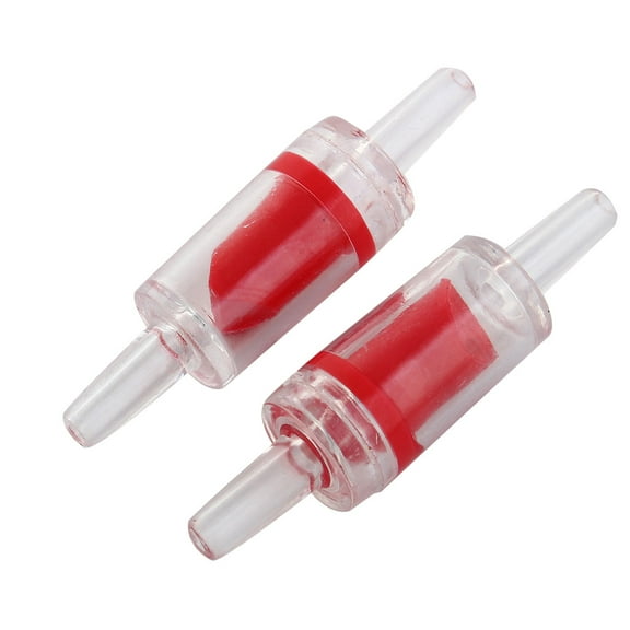 REGALWOVEN Aquarium Fish Tank Red Clear Plastic Air Pump Outlet Check Valves 2 Pcs