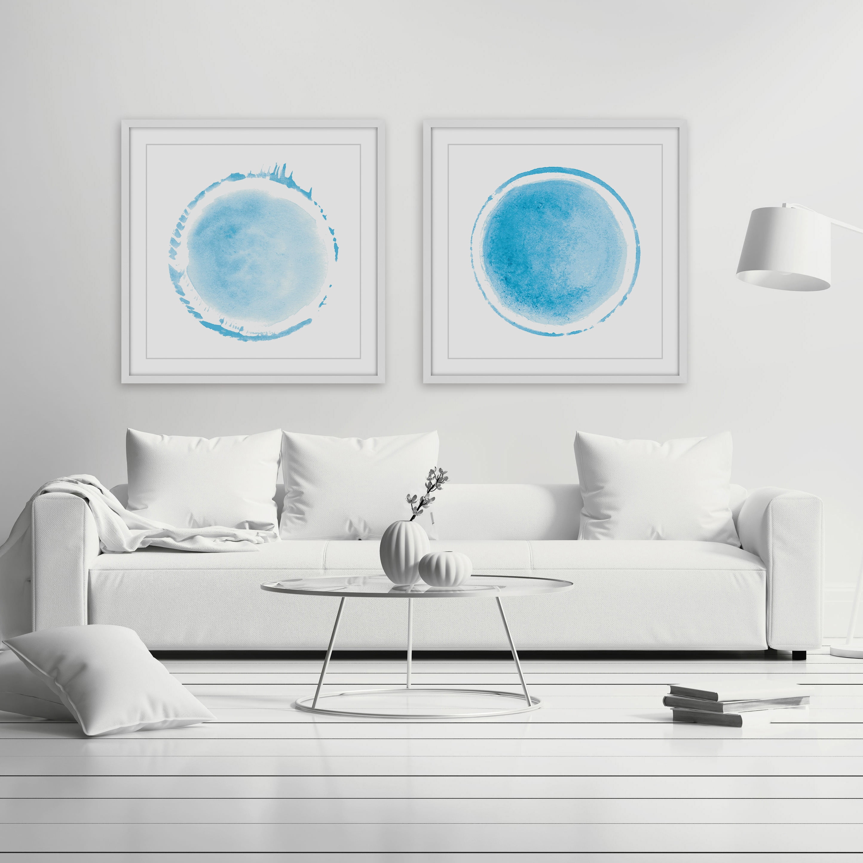Light Blue Coronas Diptych, Art Prints