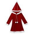 thumbnail image 3 of Alvivi Kids Girls Christmas Hooded Dress Mrs Santa Claus Party Costume 4-14, 3 of 7