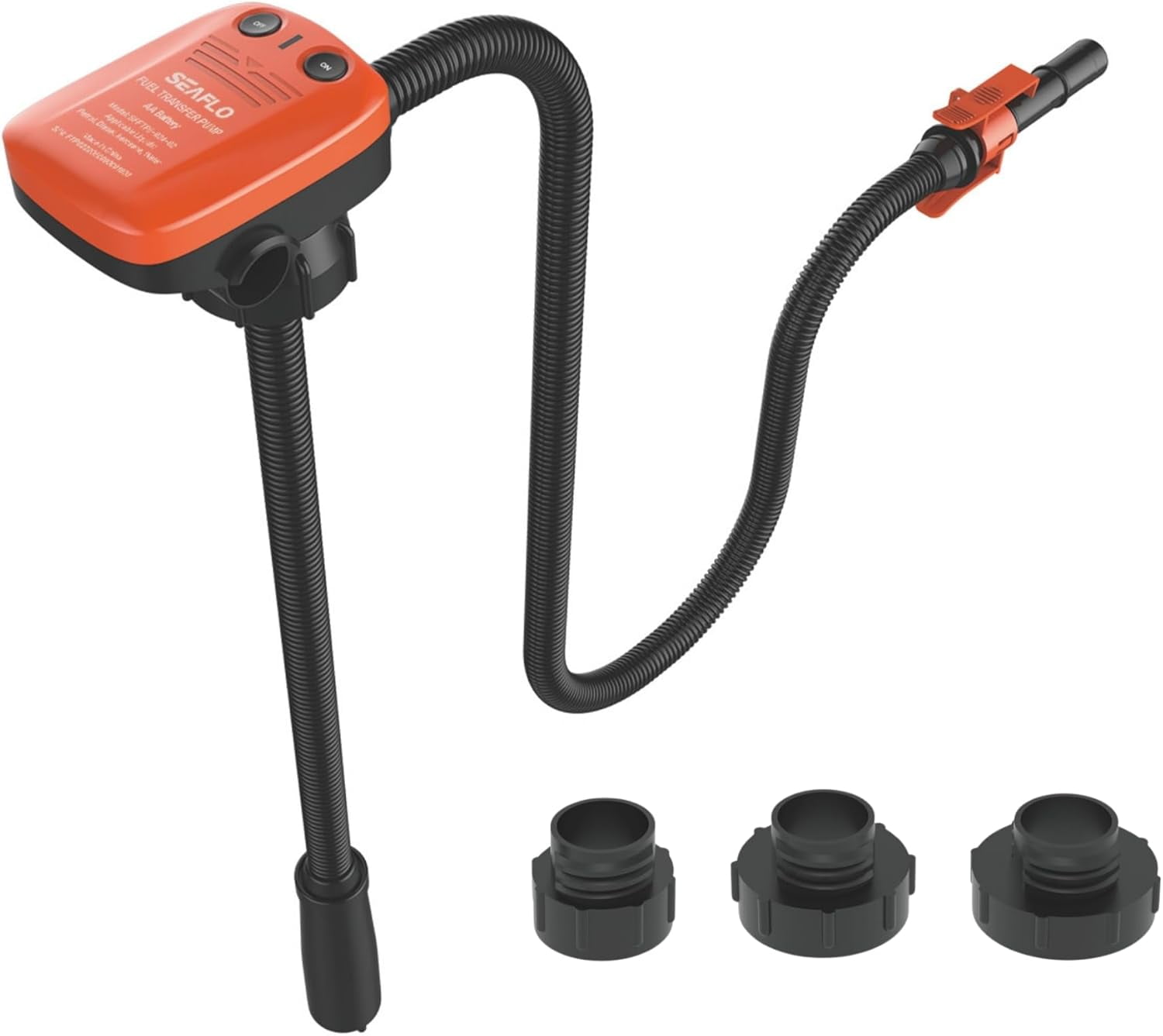 SEAFLO Fuel Transfer Pump – Battery Operated, 2.4 GPM (9.0 LPM) Flow, Level Sensor Auto-Stop, Explosion-Proof Motor, 4-Year Warranty | For Gasoline, Diesel, and More (Model SFFTP5-024-02)