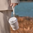 thumbnail image 4 of Metal Coffee Mug, Double Layer Insulated Tumbler Portable Light 450ml White  For Picnic, 4 of 8