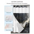 thumbnail image 2 of No Hook Cloth Fabric Shower Curtain with Snap in Liner, Marble Waterproof Shower Curtains Set with See Through Top Window, Black Grey Modern Luxury Gold Bath Curtains Shower 66"x72", 2 of 6