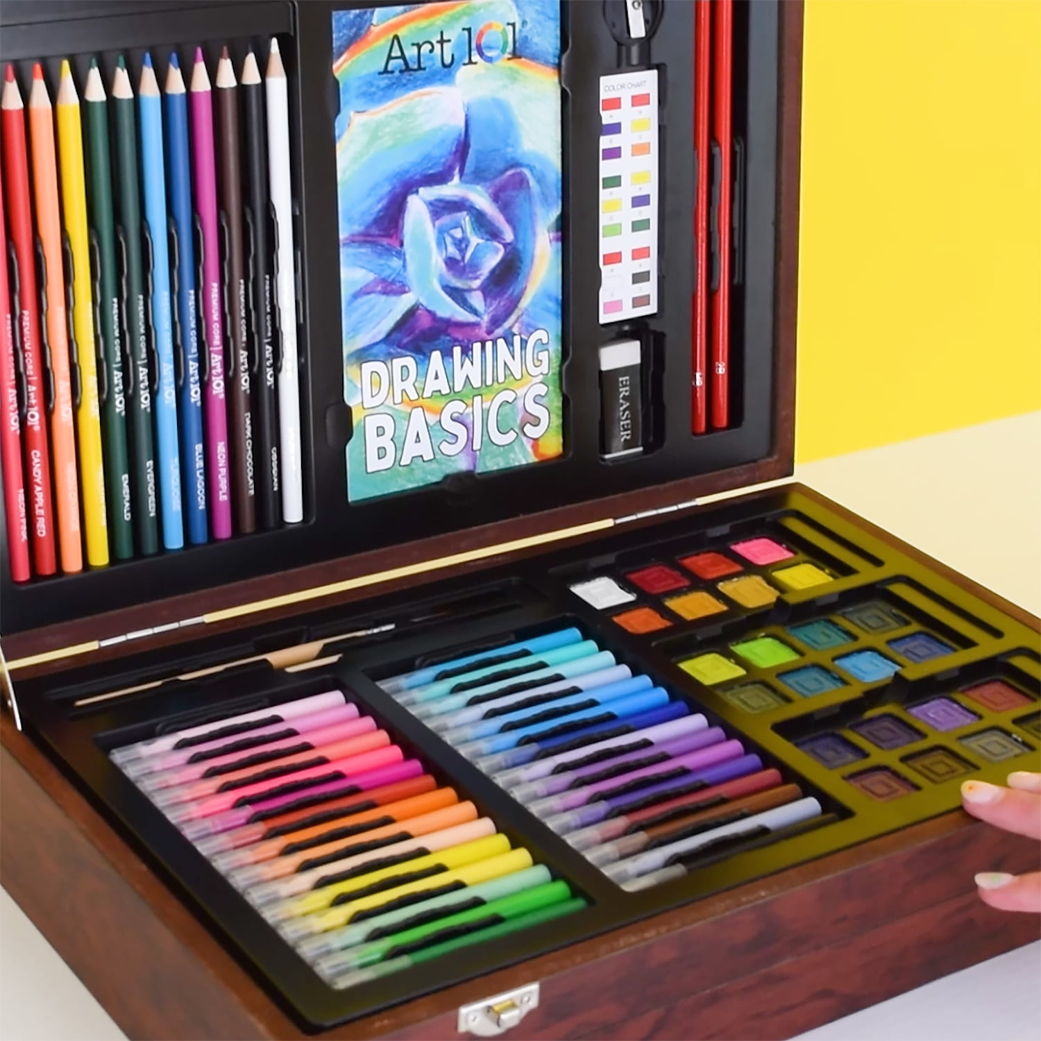 Tri-Fold Young Artist Kit 98 Pieces Art 101 Young At Heart Brushes