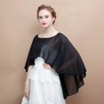 thumbnail image 3 of Jdlsppl Women's Poncho Shawl Soft Cape Chiffon Summer Cozy Lightweight Sun Protection Party Beach Pashmina Black One Size, 3 of 4
