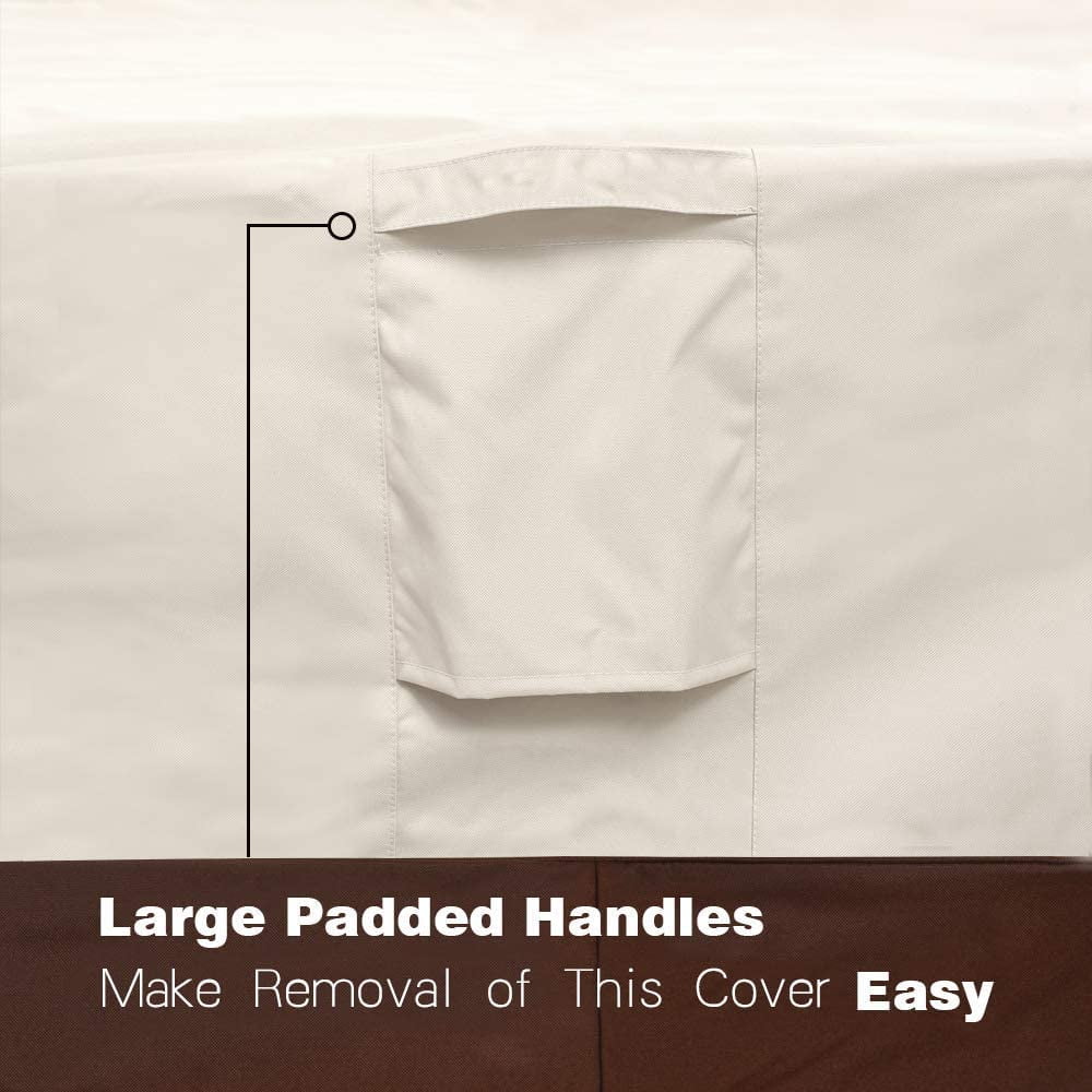 Waterproof Rectangle Patio Ottoman Cover Heavy Duty Outdoor Side Table Cover with Padded Handles Patio Furniture Protector