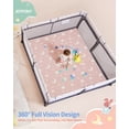 thumbnail image 6 of Joypony 50x50 inch Baby Playpen with Baby Mat for Babies and Toddlers with Soft Mesh Walls, 6 of 7