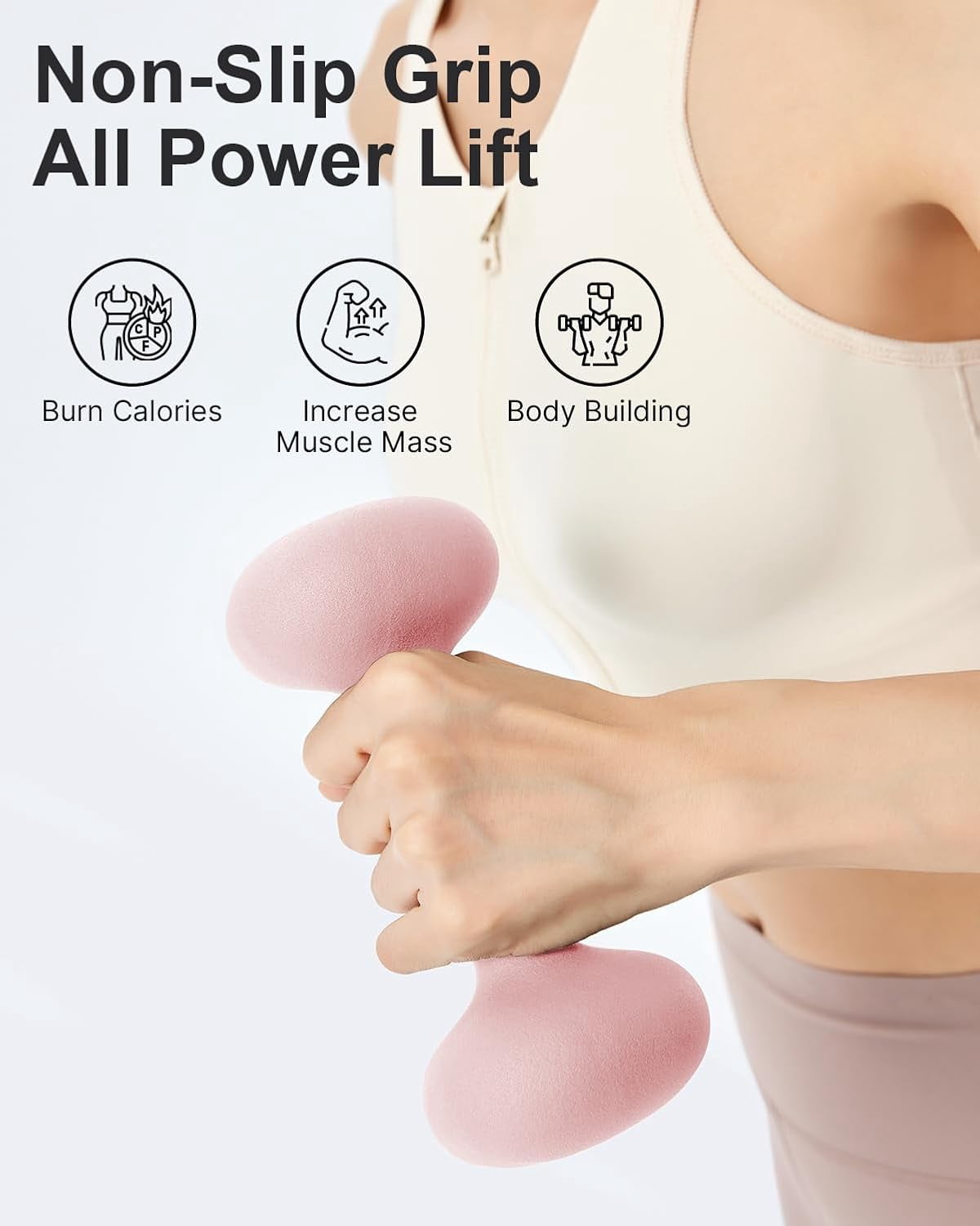 Dumbbell Set of 2, 2-15 Pound Hand Weights for Women, Non-Slip Neoprene Coated Cast Iron Home Gym Strength Training Full Body Workout